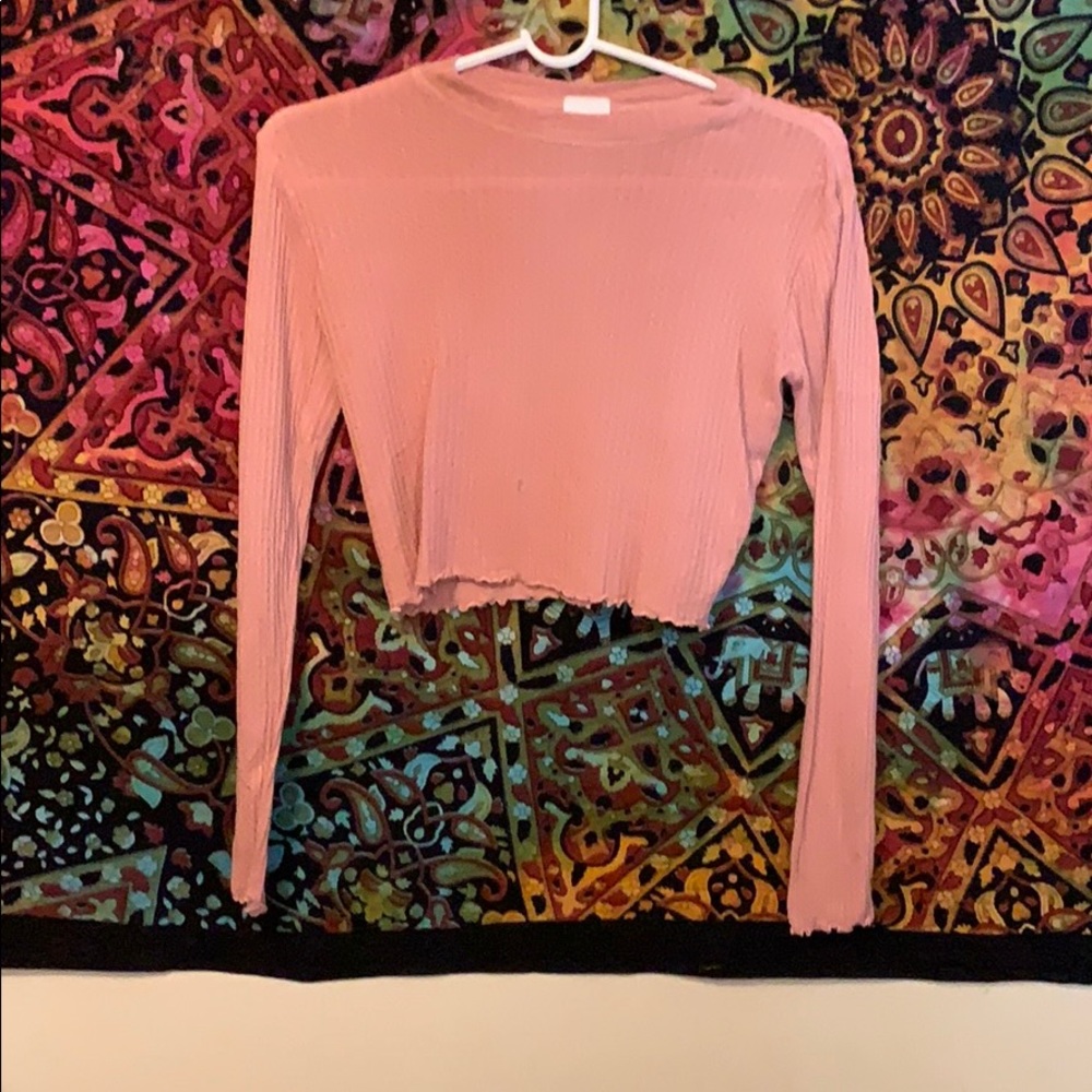 Long sleeve pale pink crop